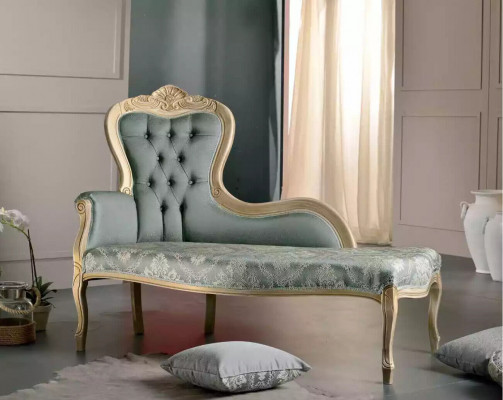 Luxe meubels Chaise longue Woonkamer Klassiek ontwerp Textiel bekleding