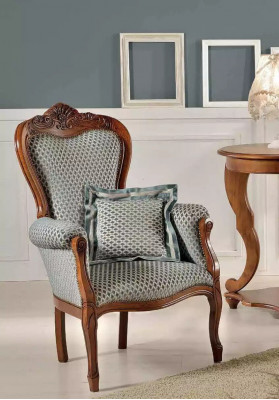 Klassieke woonkamer fauteuil Gestoffeerde fauteuil Stoffen meubilair Stoel voor één persoon Kantoor