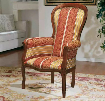 Klassieke fauteuil, luxe gestoffeerde fauteuil, houten frame, nieuw