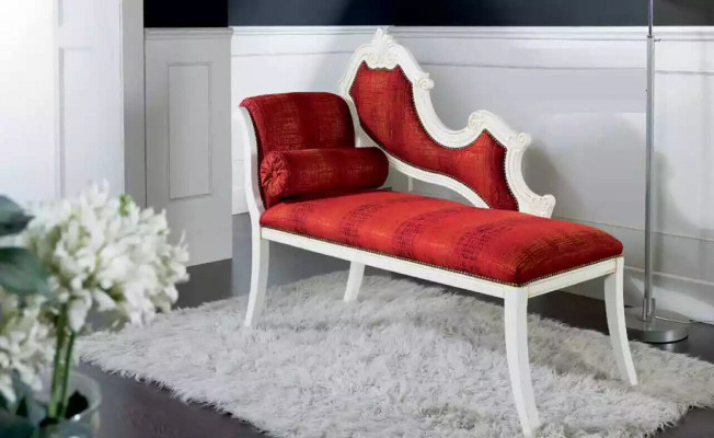 Rode chaise longue Klassieke meubels Woonkamermeubels Designer ligbed