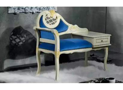 Klassieke Blauwe Bank Luxe Zitmeubels Stof Textiel Nieuwe Stoel