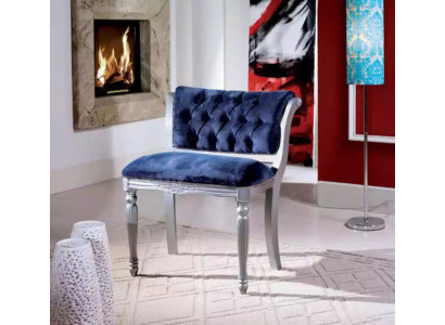 Blauwe Chesterfield eetkamerstoel Zitmeubel Gestoffeerde stoel fauteuil Klassiek design