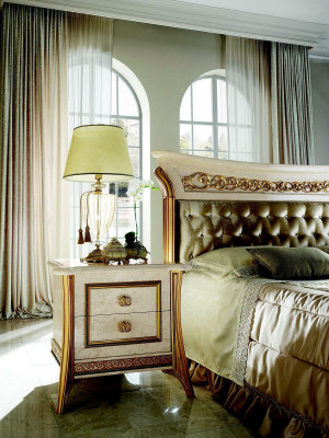 Slaapkamer set Barok Rococo bed nachtkastje commode spiegel krukje nieuw