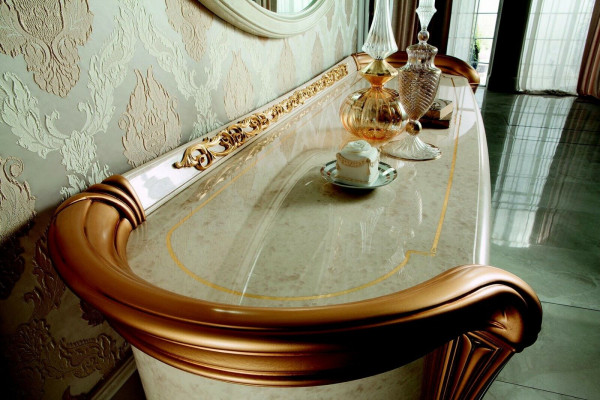 Slaapkamer set Barok Rococo bed nachtkastje commode spiegel krukje nieuw