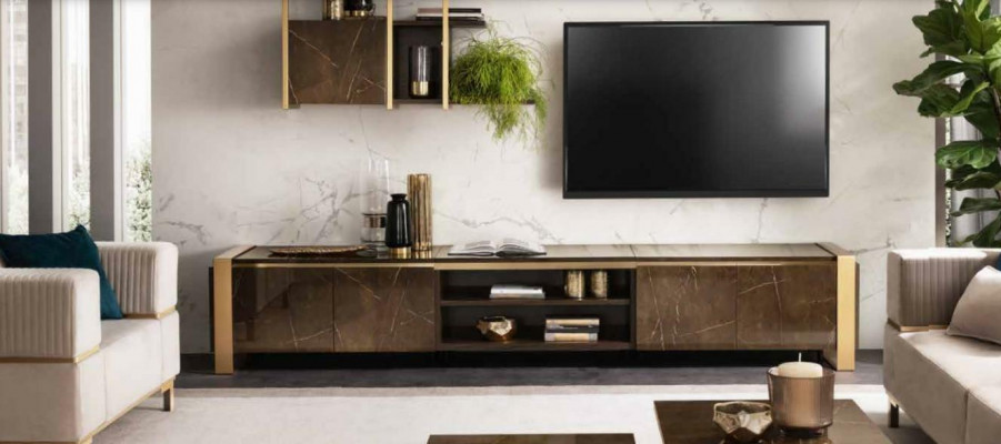 Luxe dressoir tv Lowboard RTV xxl kast tafel woonkamer hout RTV nieuw hotel