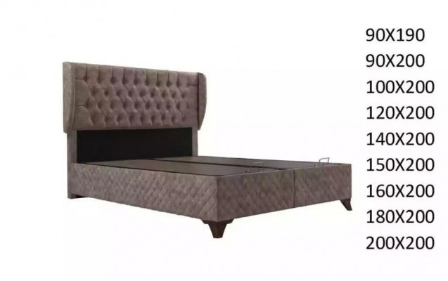 Bed Chesterfield bedden voor slaapkamer textiel 180x200cm inclusief matras