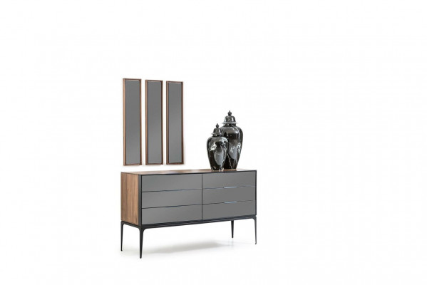 Ladenkast Handig voor de slaapkamer zwart met opbergruimte 139cm dressoir
