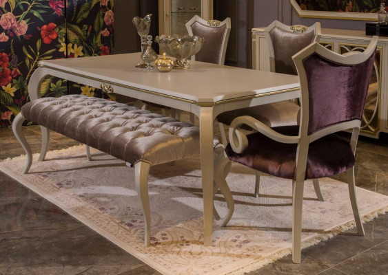Luxe eetkamer eettafel stoel set groep meubilair tafels zithoek 5-delig.