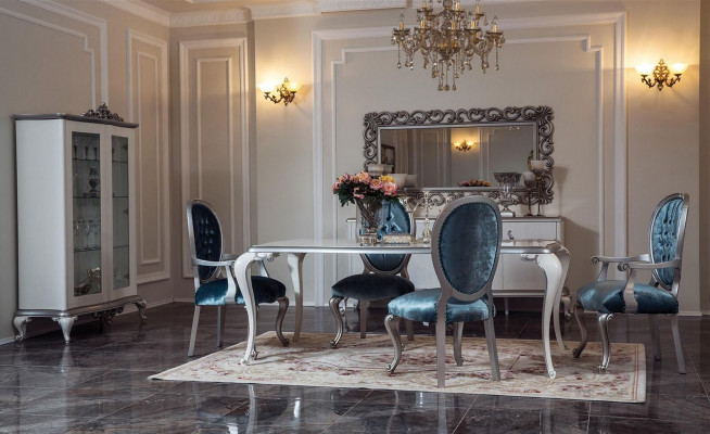 Eetkamer Tafel Set Klassieke Stoelgroep 4x Stoelen 5-delige Set Zitgroep