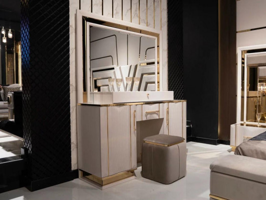 Slaapkamer set Bed 2x Nachtkastjes Kledingkast 7-delige Design Luxe nieuw