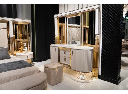 Slaapkamer set luxe make-uptafel met spiegel kruk design nieuw 2-delige.