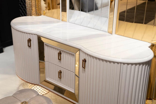 Slaapkamer set luxe make-uptafel met spiegel kruk design nieuw 2-delige.