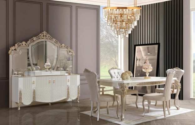 Eetkamerset Eethoek Eettafel met 6 stoelen Moderne 8-delige set