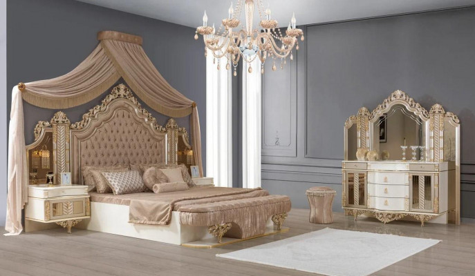 Slaapkamer set Bed 2x Nachtkastjes Kaptafel met spiegel Luxe nieuw