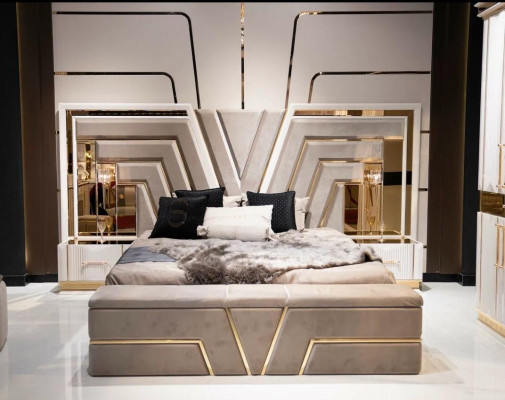 Slaapkamer set Bed 2x Nachtkastjes Luxe nieuw 3-delige Design Modern Hout