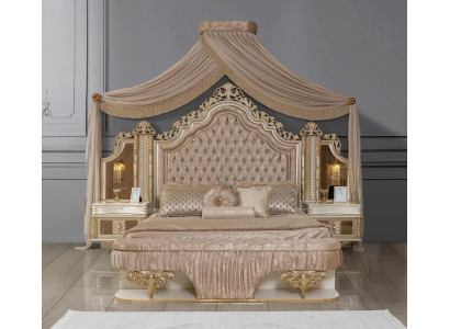 Slaapkamer set Bed 2x nachtkastjes Design Luxe nieuw 4-delig Beige