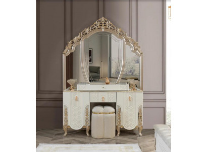 Slaapkamer set Luxe kaptafel met spiegel kruk ontwerp nieuw 2-delig