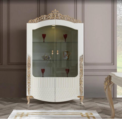 Vitrine boekenrek nieuw Woonkamer Design Meubilair modern Hout/Glas Wit
