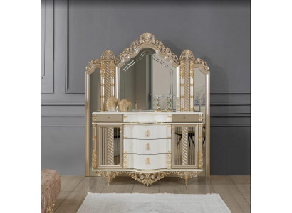 Slaapkamer set Luxe kaptafel met spiegel wit design nieuw 2-delig