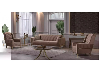 Beige gestoffeerde bankstelontwerp 3+1+1 stoelen banken fauteuil 3-delige set