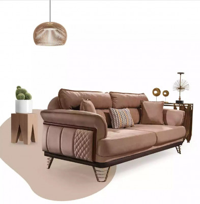 Beige driezits luxe bank Moderne woonkamerbanken 3-zits stijl