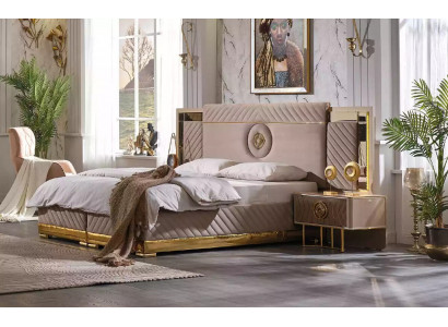 Luxe bed 2x nachtkastjes set bedden Nieuw tweepersoonsbed slaapkamerset 3-delig