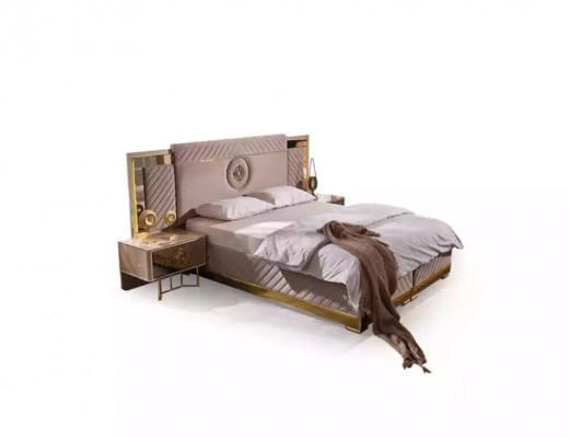 Luxe bed 2x nachtkastjes set bedden Nieuw tweepersoonsbed slaapkamerset 3-delig