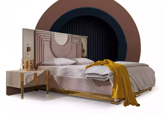 Slaapkamer set Bed 2x Nachtkastjes Bedframe Hotelbed 3-delig
