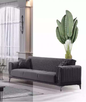 Grijze driezits woonkamer bankstellen 3-zits fluwelen banken luxe houten meubels bankstellen.