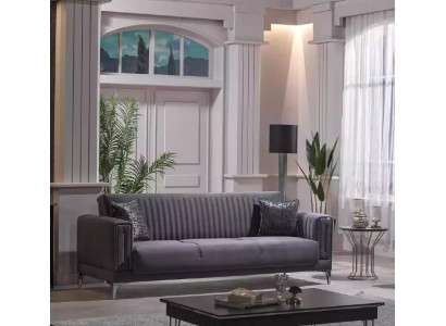 Grijze bank woonkamer driezitter fluwelen bankstellen 3-zits banken luxe meubels