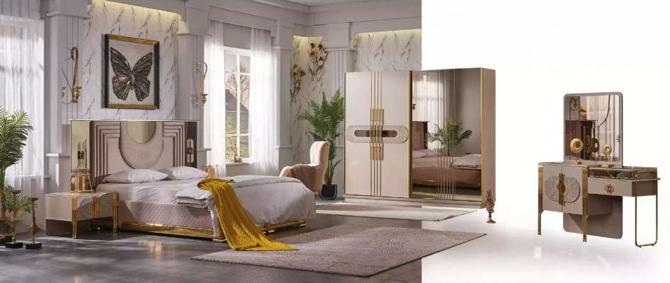Beige make-uptafel houten kaptafel slaapkamer meubels make-uptafel