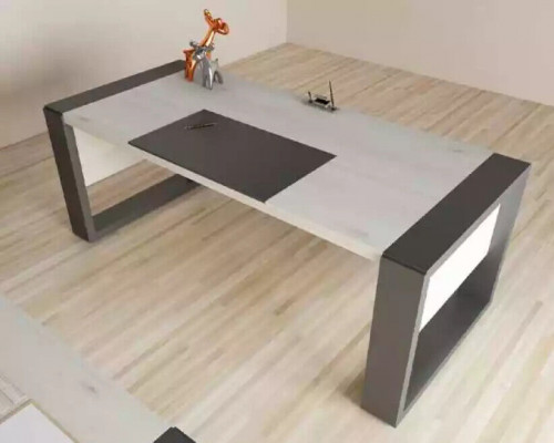 Moderne witte bureau ontwerper kantoormeubels houten tafel thuiskantoor