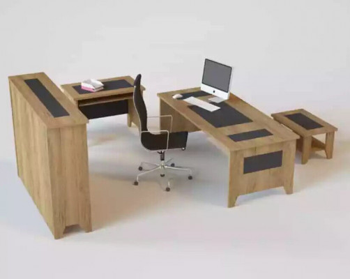 Moderne bruine bureau Luxe uitschuifbare meubels Hout kantoor Nieuw