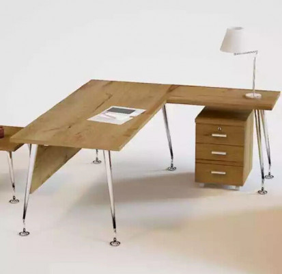 Klassieke kantoormeubels Ontwerper Hoekbureau Werktafel Houten meubels