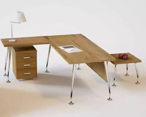 Klassieke kantoormeubels Ontwerper Hoekbureau Werktafel Houten meubels