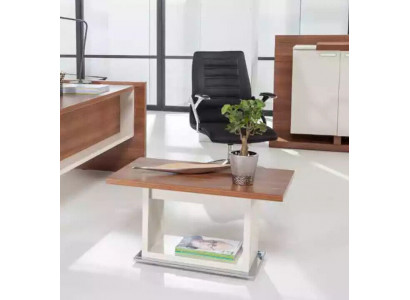 Bruine salontafel houten tafel met rek bruin exclusieve woonkamer meubels