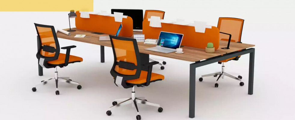 Kantoormeubelen Werktafel voor 6 personen Kantoorinrichting Meubels Houten meubelen