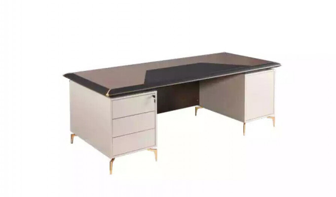 Kantoormeubels Chef Bureau RVS poten Tafel met laden Houten meubels