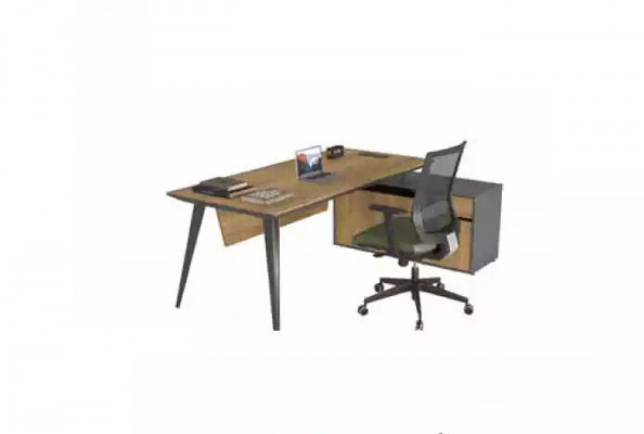 Hoekbureau Kantoor bureau groot Directeur tafels Bureau meubelen Bruin