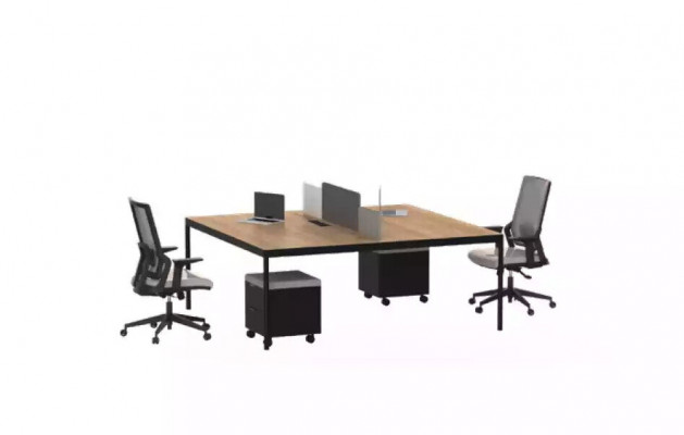 Modulaire kantoormeubelen, bureaus, luxe inrichting, houten meubels, nieuw.
