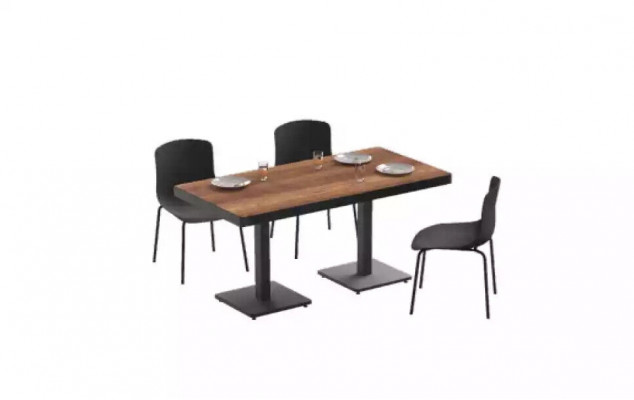 Moderne eettafel massief hout meubels Eetkamer meubels Bruin Roestvrijstalen meubels.