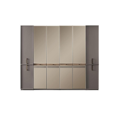 Slaapkamer set dubbel bed bed nachtkastjes kast 4-delig grijs.