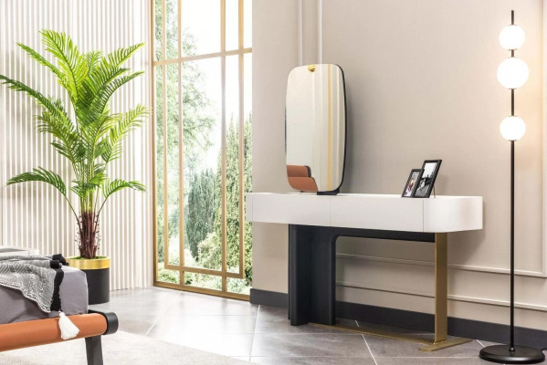 Compleet slaapkamer tweepersoonsbed Bed Nachtkastjes Oranje Console 5 delig