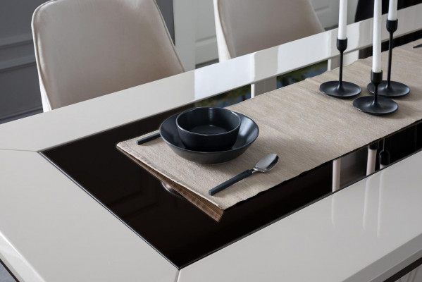 Eethoek Eetgroep Eetkamer Eettafel Stoelen Set 7-delig Luxe Wit Modern