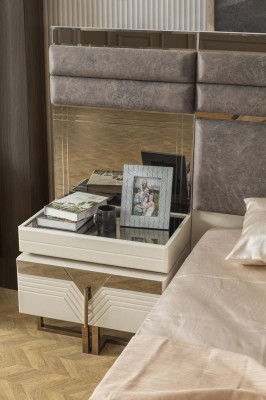 Slaapkamerset Tweepersoonsbed Nachtkastjes Set 3-delig Grijs Modern