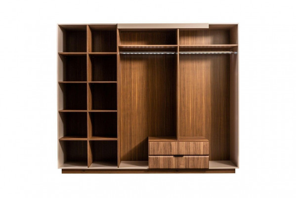 Kledingkast Houten kast Beige Slaapkamerkast Kast Modern