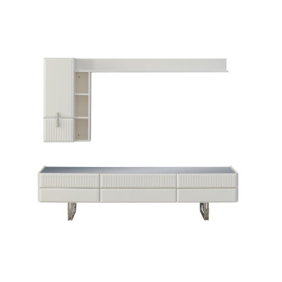 Houten kast TV-standaard planken RTV lage kast dressoir hout wit kast