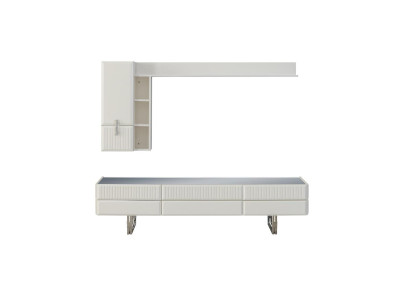 Houten kast TV-standaard planken RTV lage kast dressoir hout wit kast