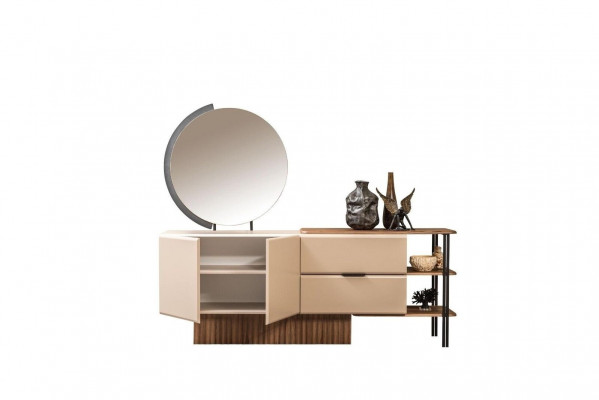 Garnitur dressoir met spiegel beige houten kast kast houten design