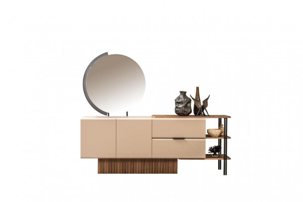 Garnitur dressoir met spiegel beige houten kast kast houten design